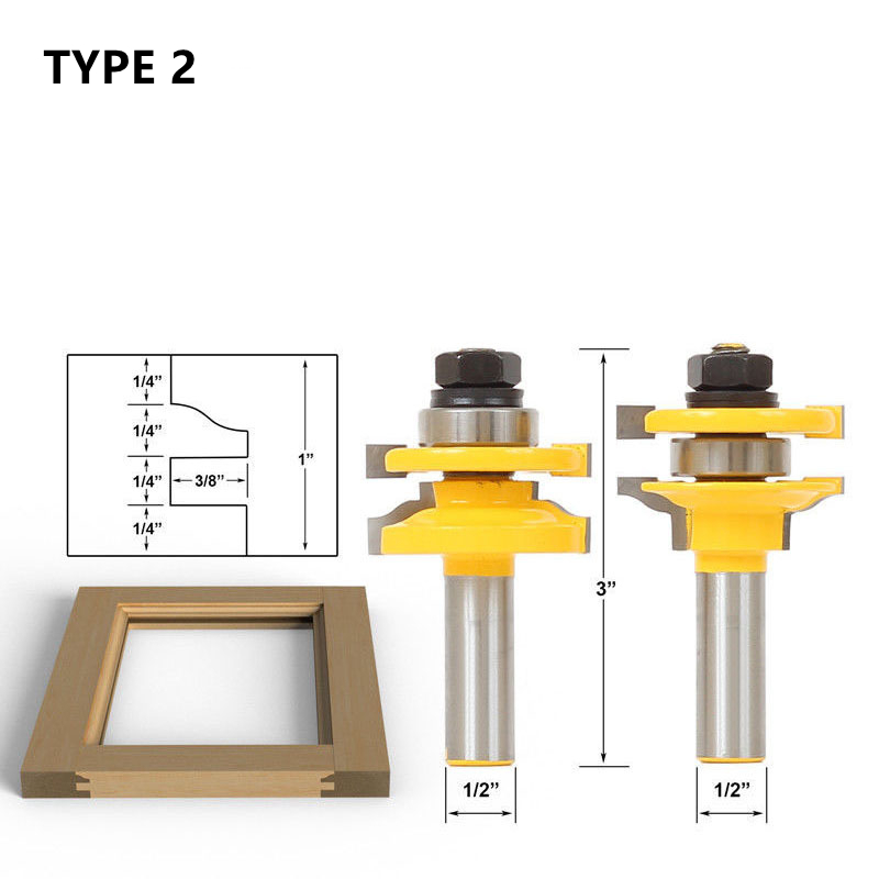 Carbide Wood Milling Cutter អណ្តាត និង Groove Router Bits For Door (4)