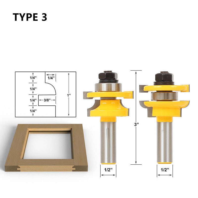 Carbide Hout Frezen Tong en Groove Router Bits Foar Door (5)