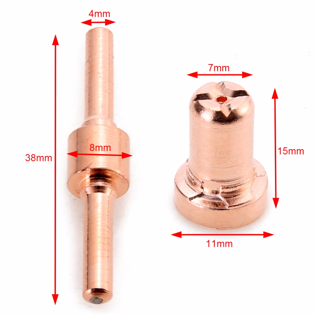 Extended Long Plasma Cutter Kit Tip Electrode & Nozzles ( (8)